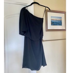 White House Black Market one sleeve black mini dress